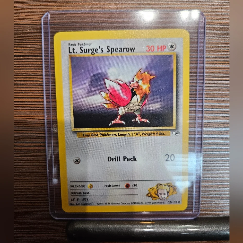 Pokemon Lt. Surge's Spearow 52/132  Gym Heroes Card